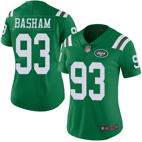 New York Jets Limited Green Women Tarell Basham Jersey NFL Football #93 Rush Vapor Untouchable->youth nfl jersey->Youth Jersey
